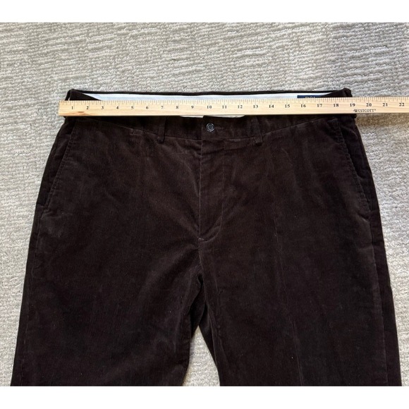 POLO RALPH LAUREN CLASSIC FIT BROWN FLAT FRONT CORDUROY CHINO PANTS MENS 38x30 - Picture 2 of 11